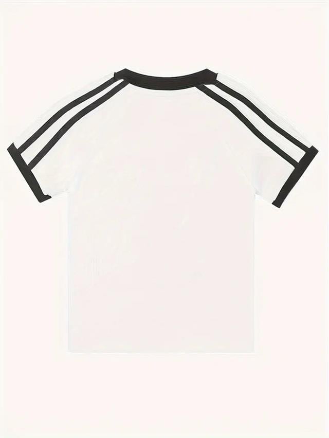 Toptan 98 Number Baskılı Şeritli Bluz Body Crop