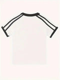 Toptan 98 Number Baskılı Şeritli Bluz Body Crop
