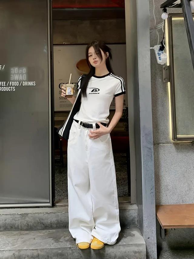 Toptan Achock Baskılı Şeritli Bluz Body Crop