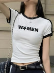 Toptan Women Baskılı Şeritli Bluz Body Crop